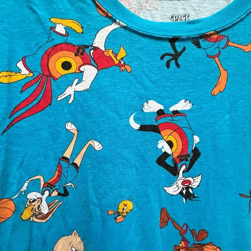 Space Jam Looney Tunes A New Legacy‎ Blue GraphicT-Shirt Size L